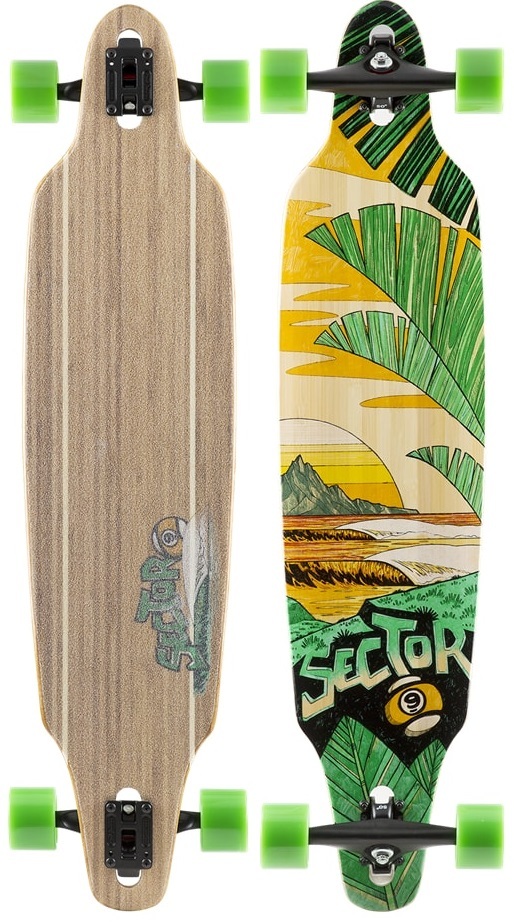 Sector 9 Complete Longboard Skateboard - Lookout Bamboo - White Wheels