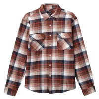 Brixton Bowery Flannel Washed Navy Sepia Off White Button Up Shirt