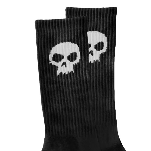 Zero Skull Crew Black Socks