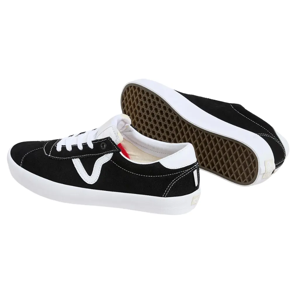 Vans Skate Sport Black Black White Shoes [Size: US 9]