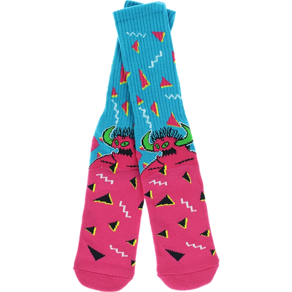 Toy Machine 80s Monster Crew Aqua Pink Socks