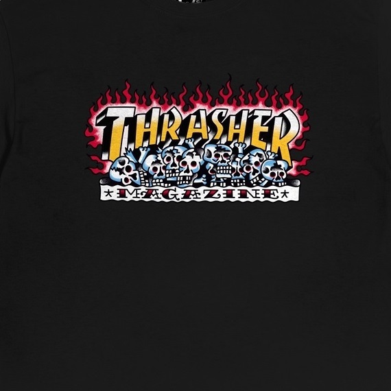 Thrasher Krak Skulls Black T-Shirt [Size: S]