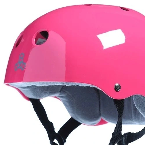 Triple 8 Brainsaver Sweatsaver Pink Gloss Grey Padding Helmet