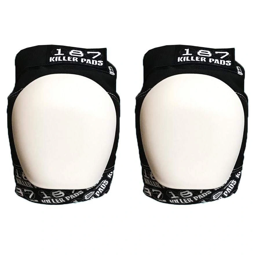 187 Pro Black White Knee Pads