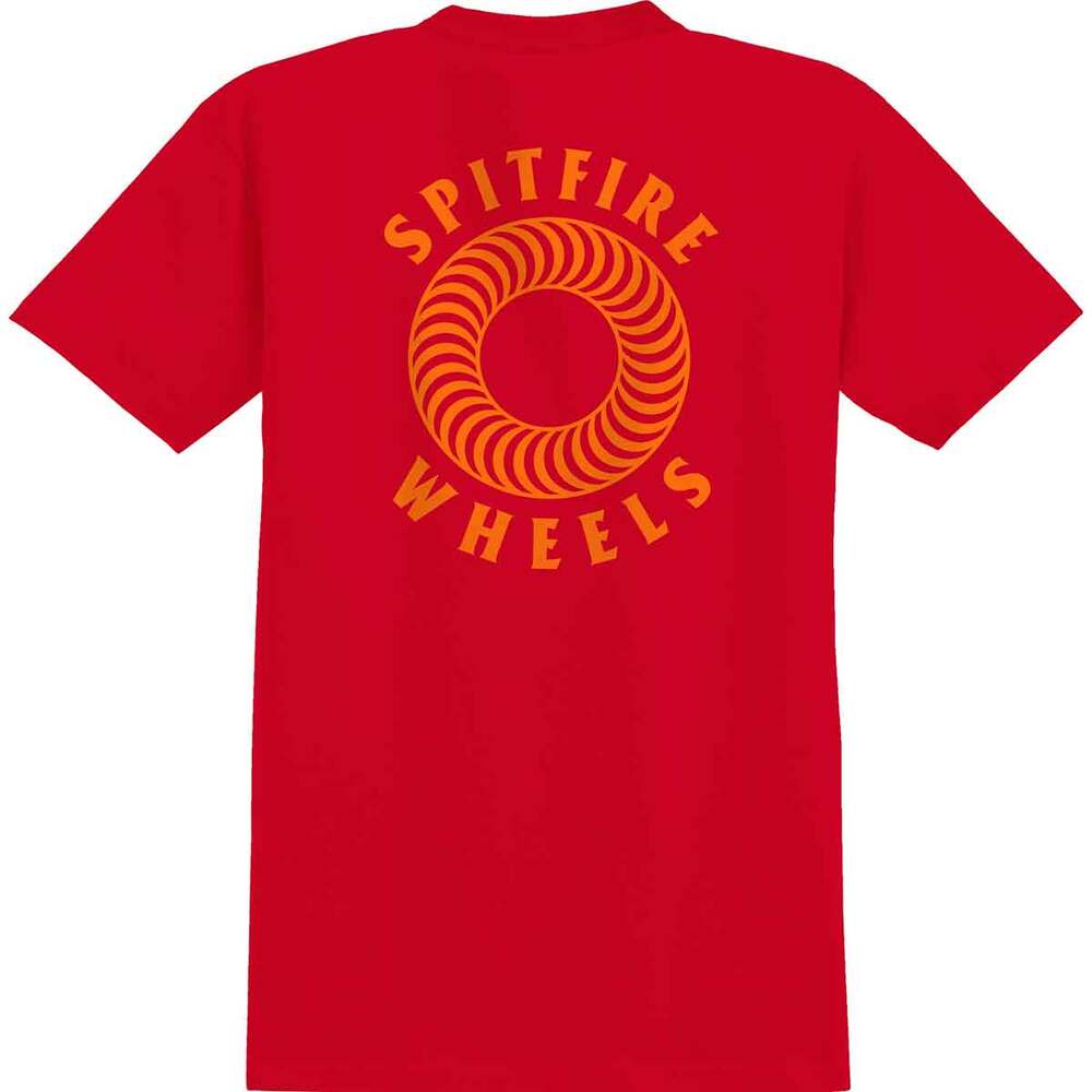 Spitfire Hollow Classic Pocket Red Orange T-Shirt [Size: L]