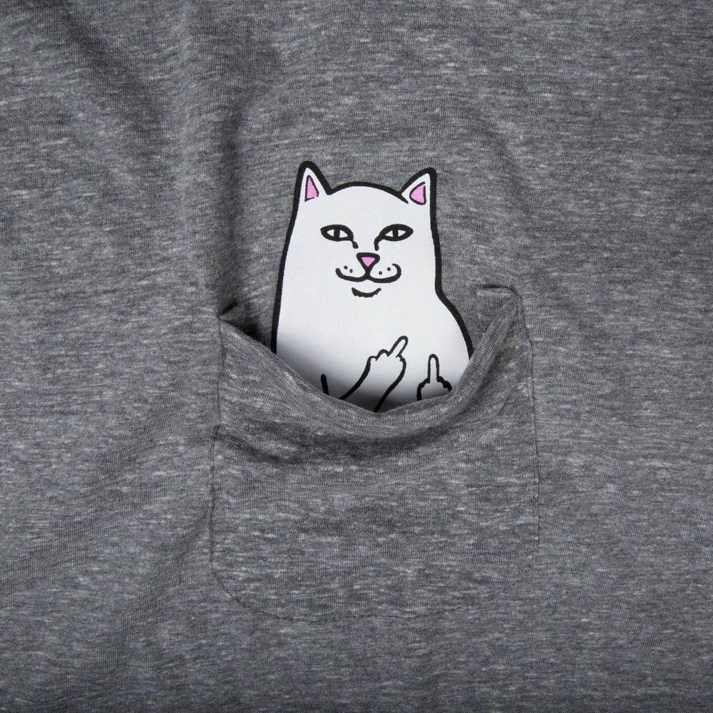 RipNDip Lord Nermal Pocket Heather Grey T-Shirt [Size: S]