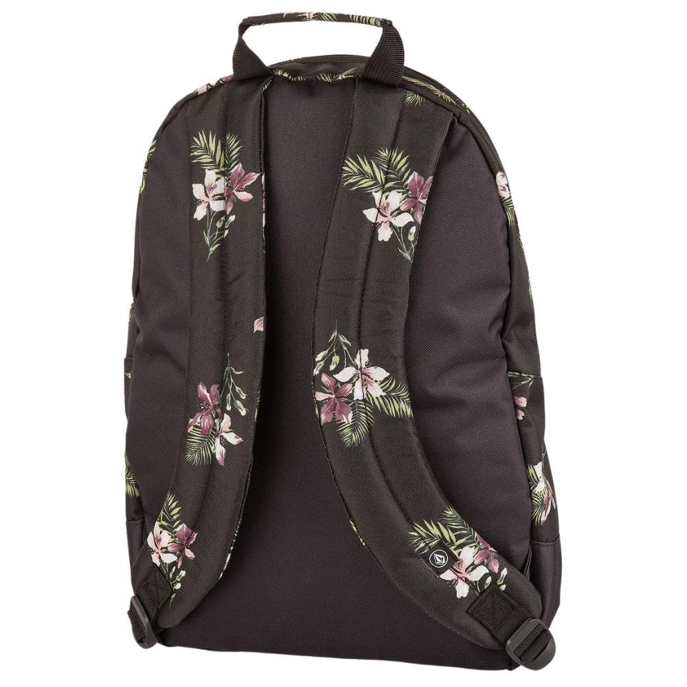 Volcom Patch Attack Retreat Black Floral Print Backpack