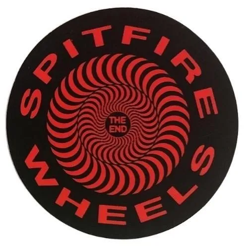 Spitfire Classic Swirl Large x 1 Skateboard Sticker [Colour: Black Red]