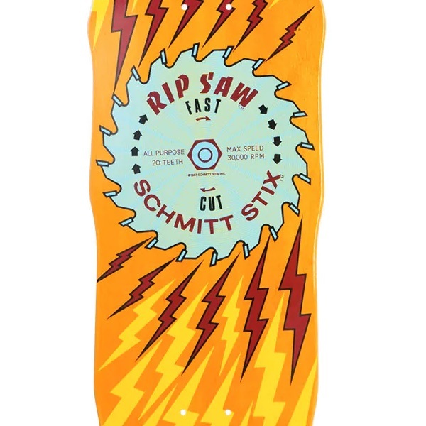 Schmitt Stix Ripsaw III Reissue Orange Yellow Skateboard Deck