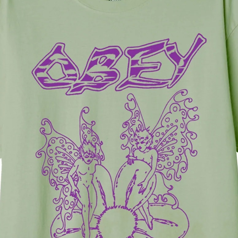 Obey Flower Fairies Pigment Cucumber T-Shirt [Size: XL]