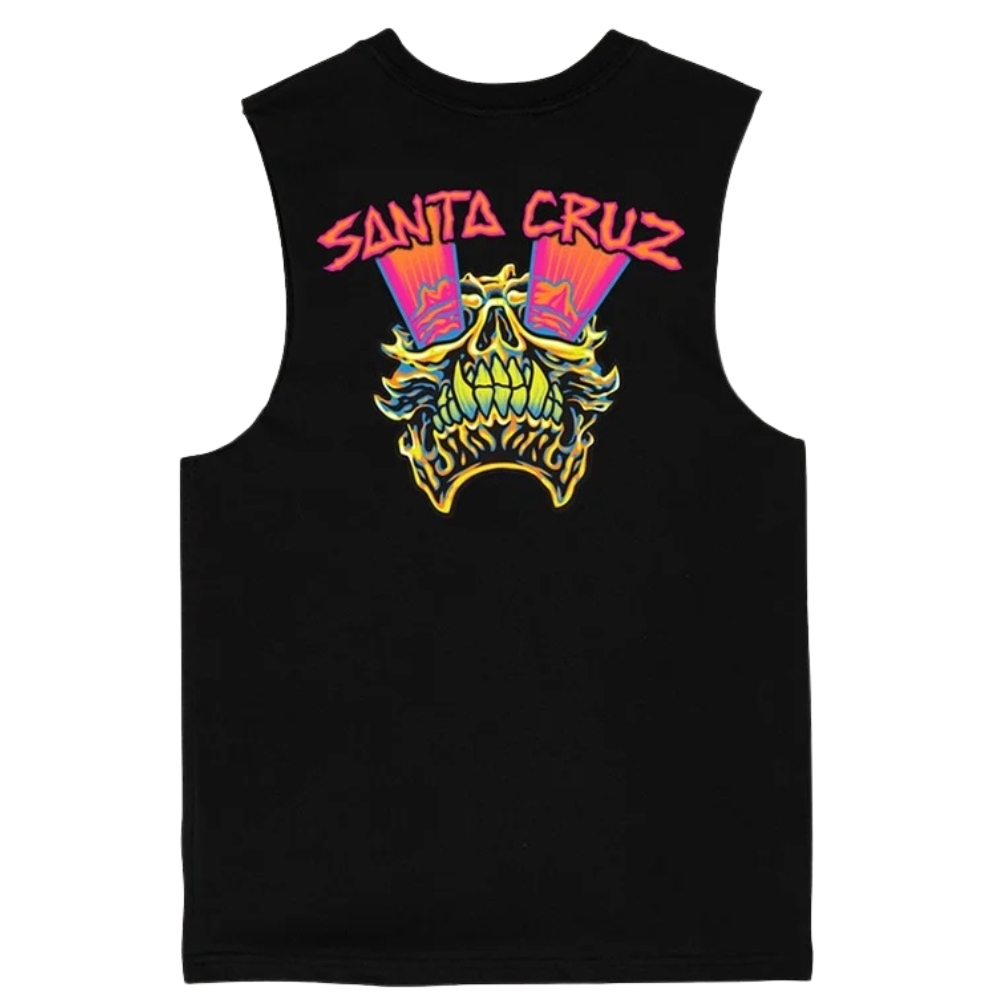 Santa Cruz Vivid Skull Black Youth Muscle Shirt [Size: 10]