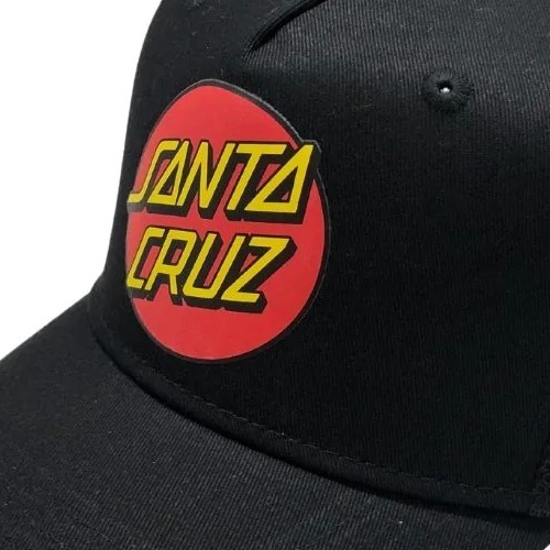 Santa Cruz Classic Dot Black Curved Trucker Hat