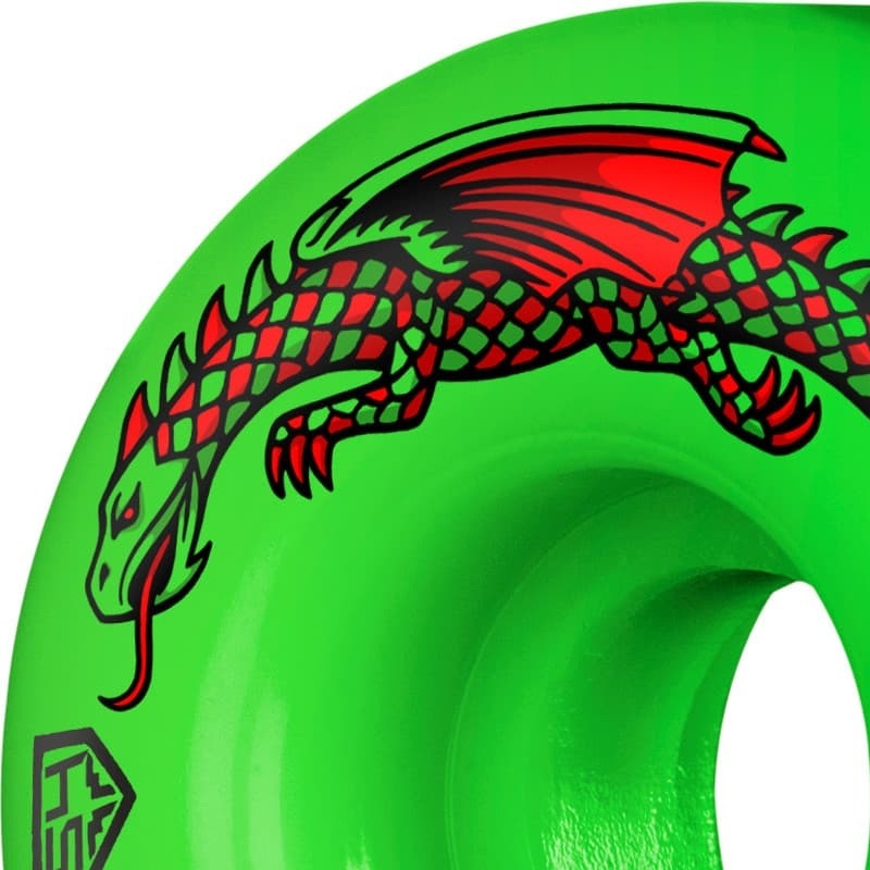 Powell Peralta Dragon Formula Green 93A 54mm x 34mm Skateboard Wheels