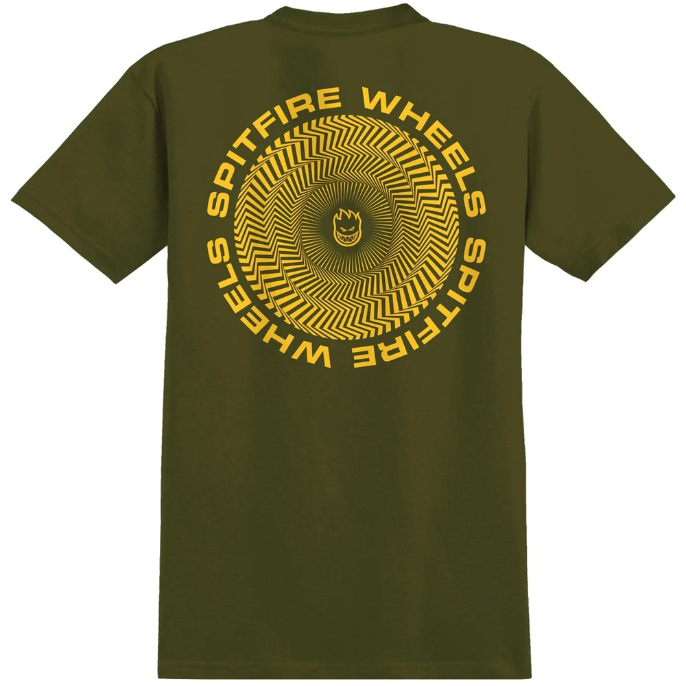 Spitfire Classic Vortex Military Green T-Shirt [Size: S]