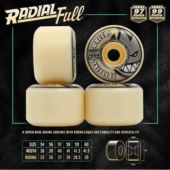 Spitfire Radial Full F4 97D 56mm Skateboard Wheels