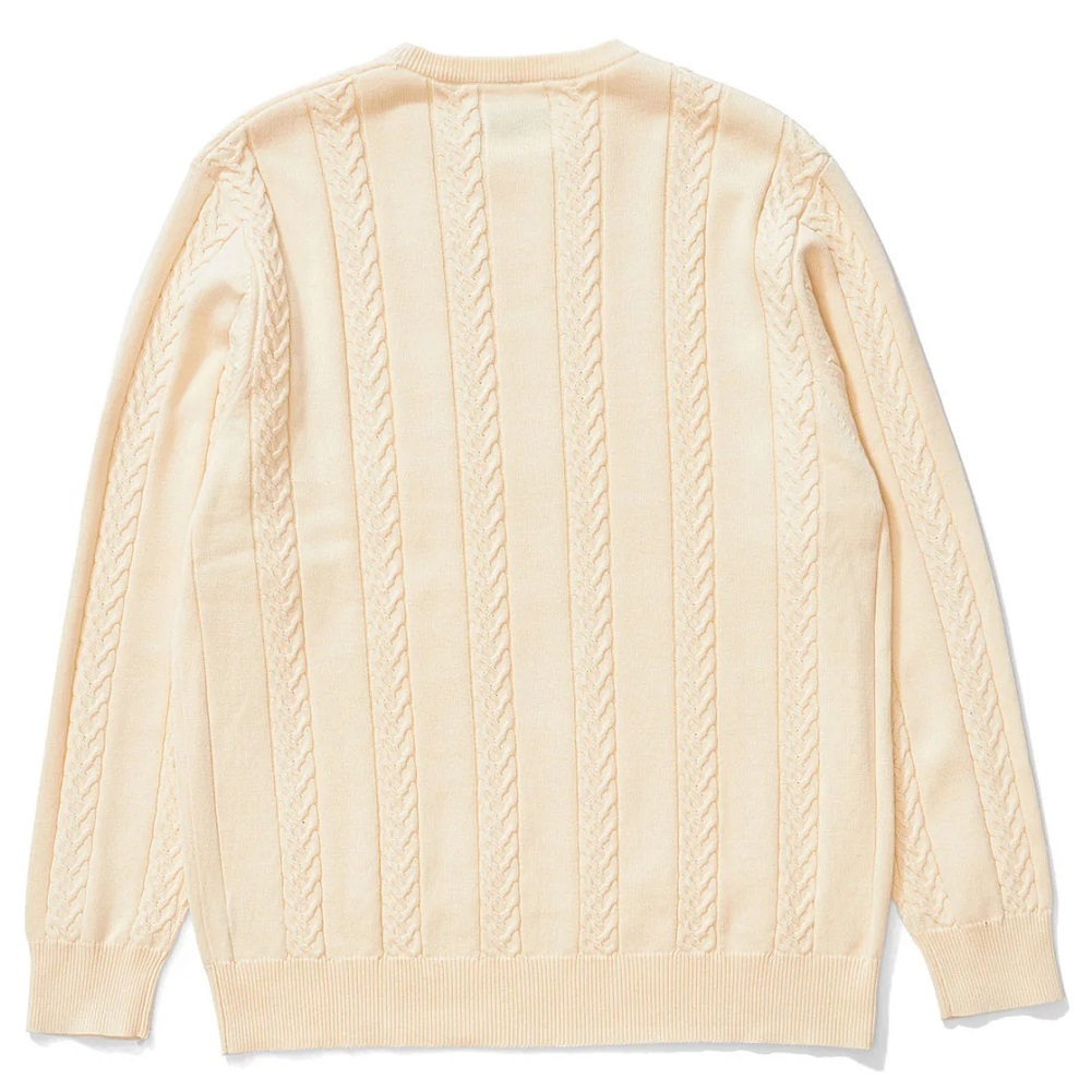 XLarge Cable Knit Sweater Off White Crew Jumper [Size: S]