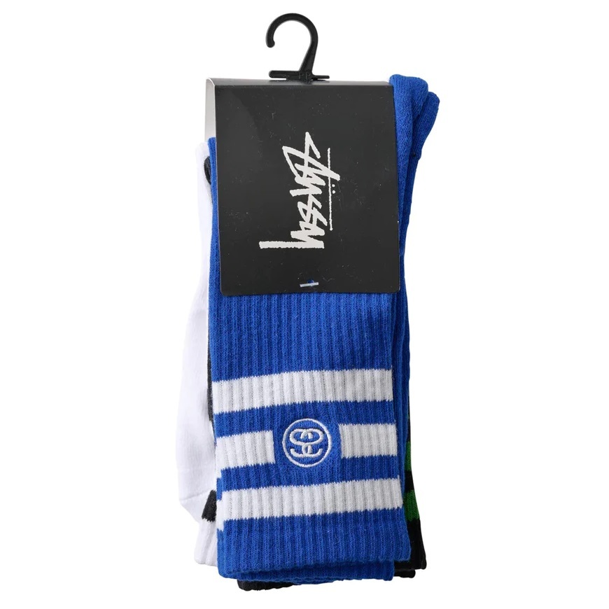 Stussy SS Link Stripe Multi 3 Pairs Socks