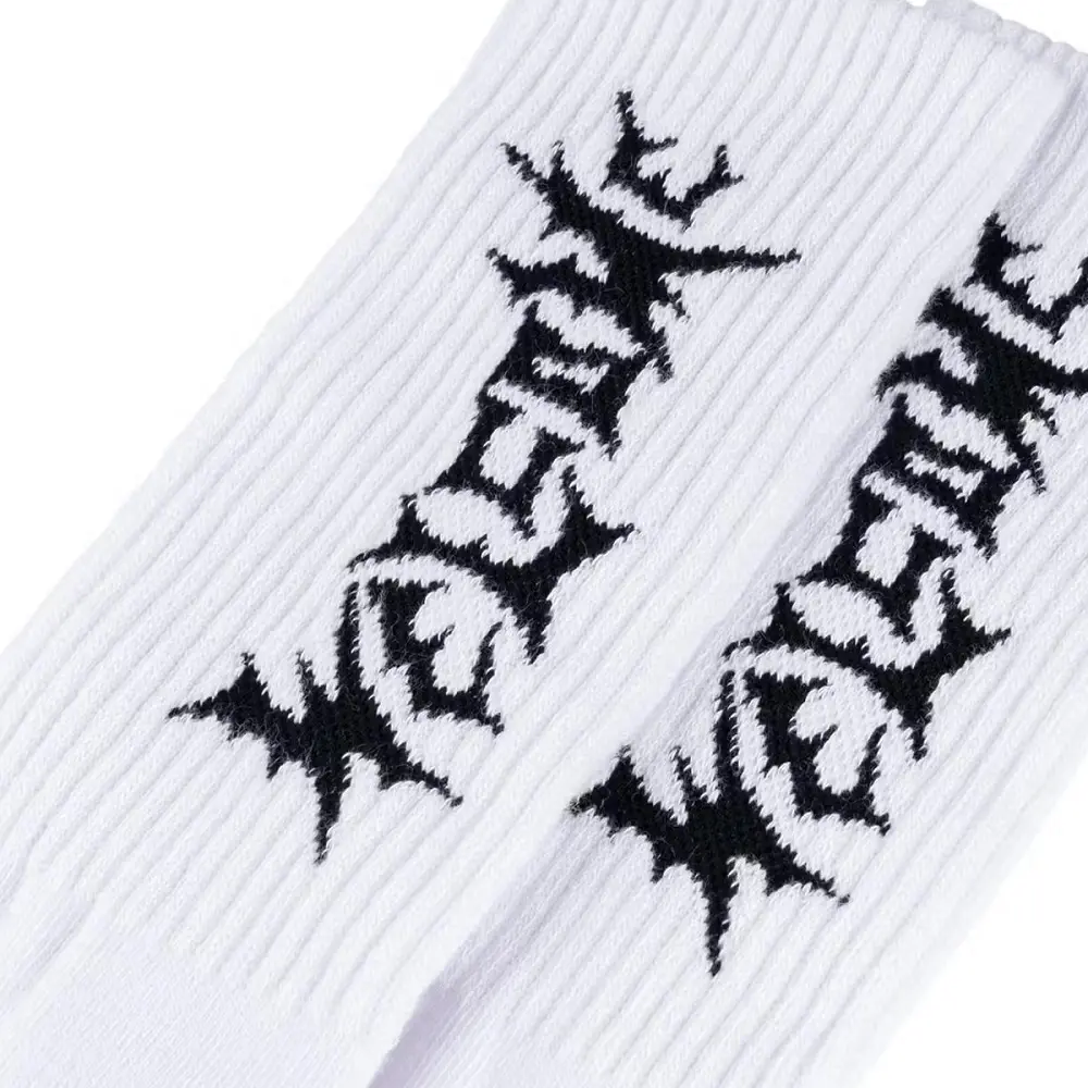 Welcome Skateboards Vampire White Black Socks