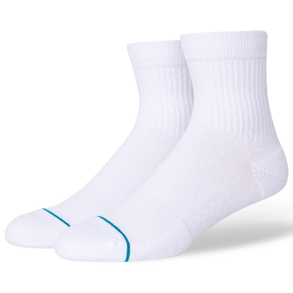 Stance Icon Quarter 3 Pack White Large Mens Socks