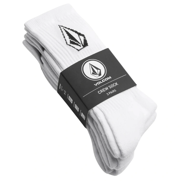 Volcom Full Stone White 3 Pack Socks