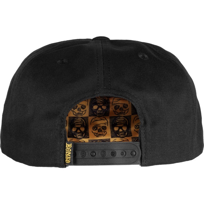 Bones Black & Gold 5 Panel Snapback Hat