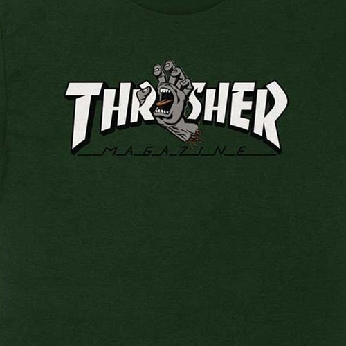 Santa Cruz X Thrasher Screaming Logo Forest Green T-Shirt [Size: M]