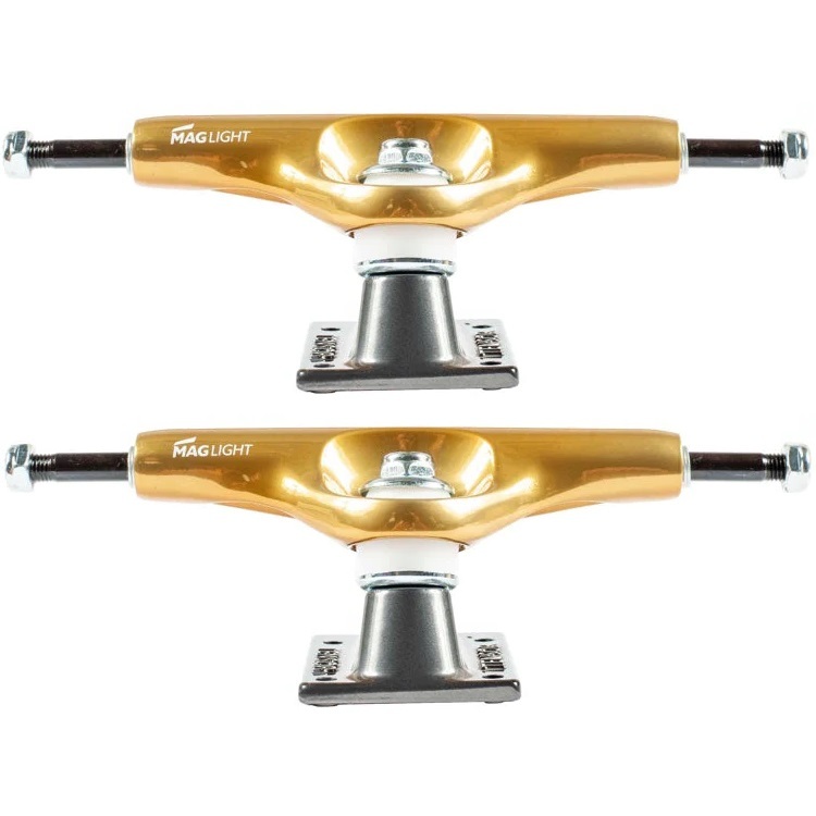 Tensor Mag Light Glossy Gold Gunmetal Set Of 2 Skateboard Trucks