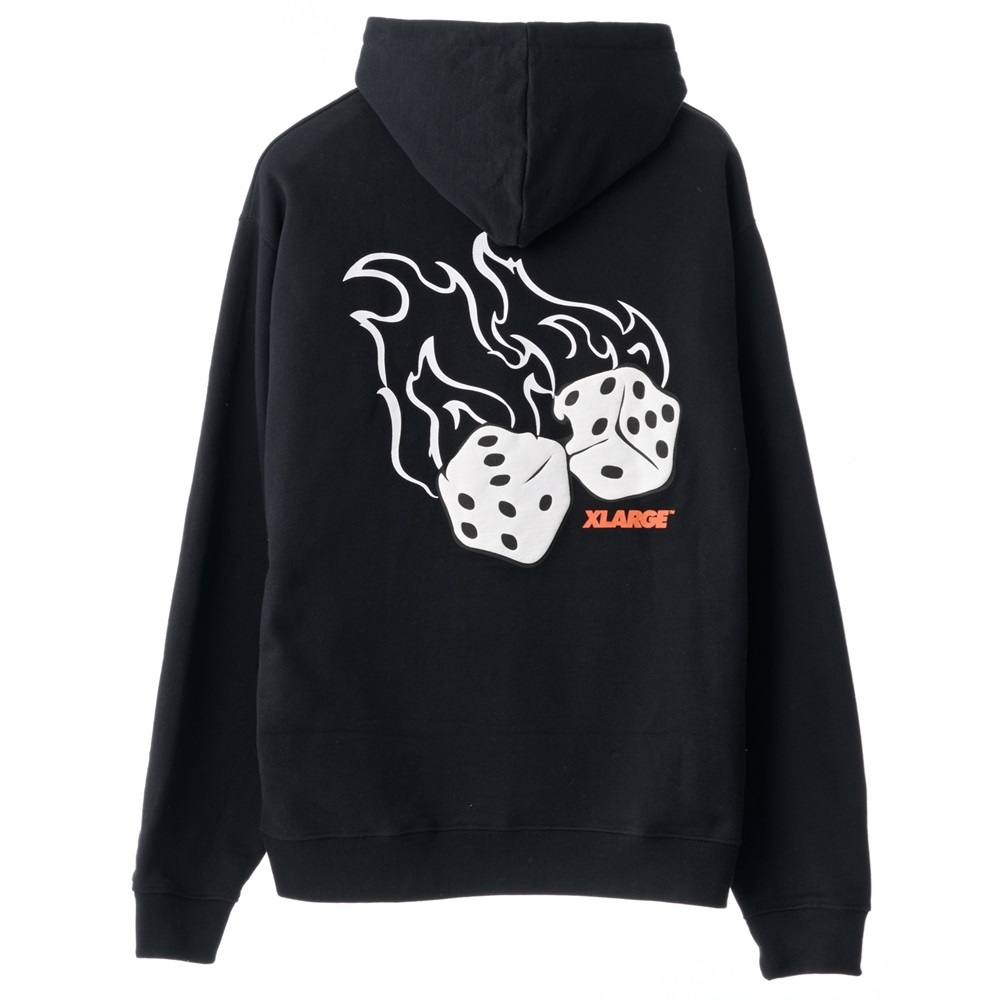 XLarge Fire Dice Solid Black Hoodie