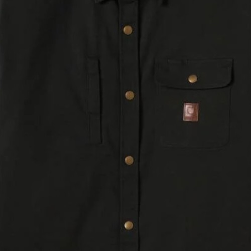 Brixton Builders Overshirt Washed Black Button Up Shirt