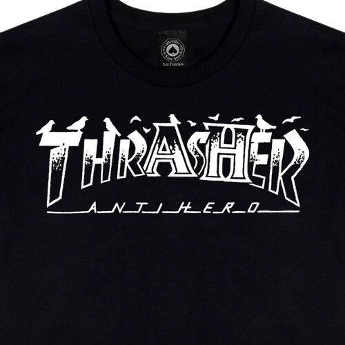 Thrasher X Antihero Pigeon Mag Black T-Shirt [Size: M]