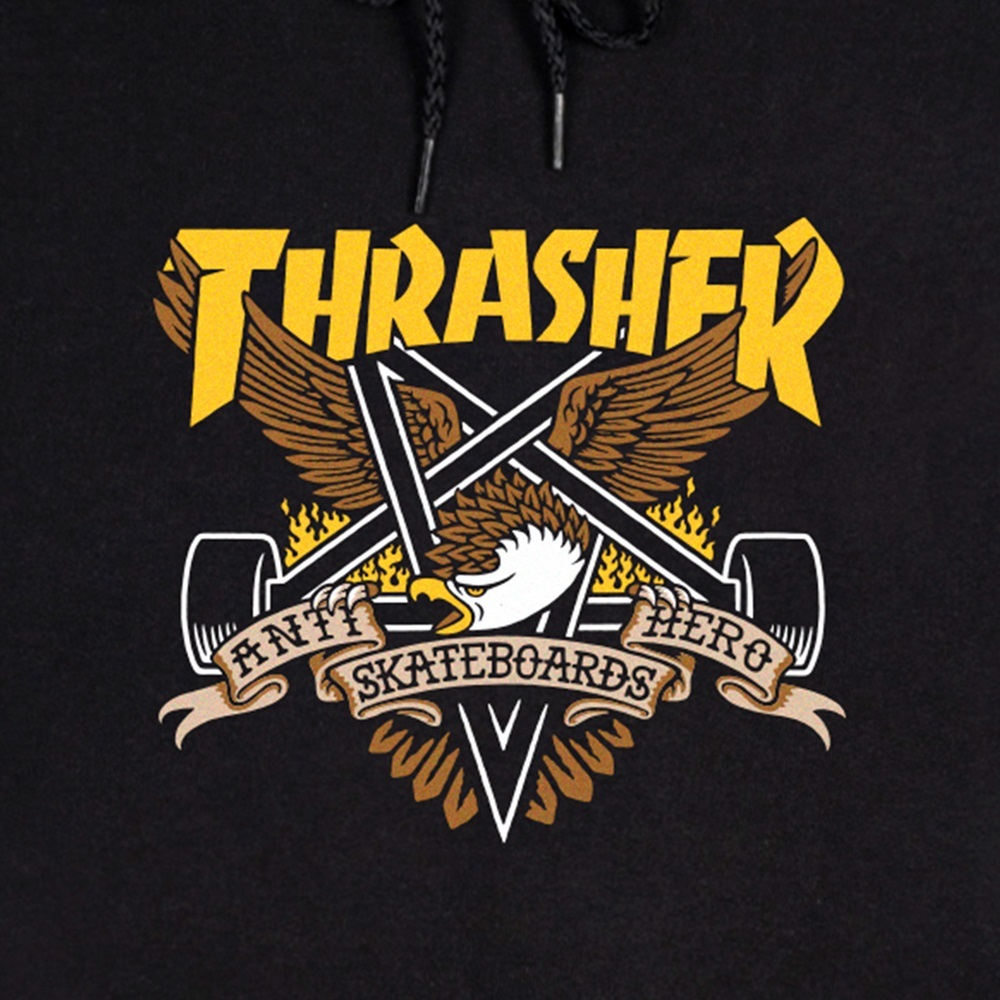 Thrasher X Antihero Eaglegram Black Hoodie