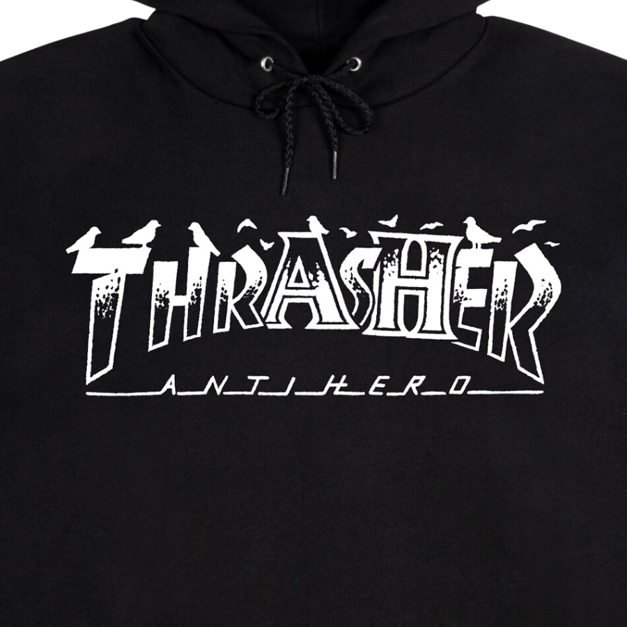 Thrasher X Antihero Pigeon Mag Black Hoodie [Size: M]