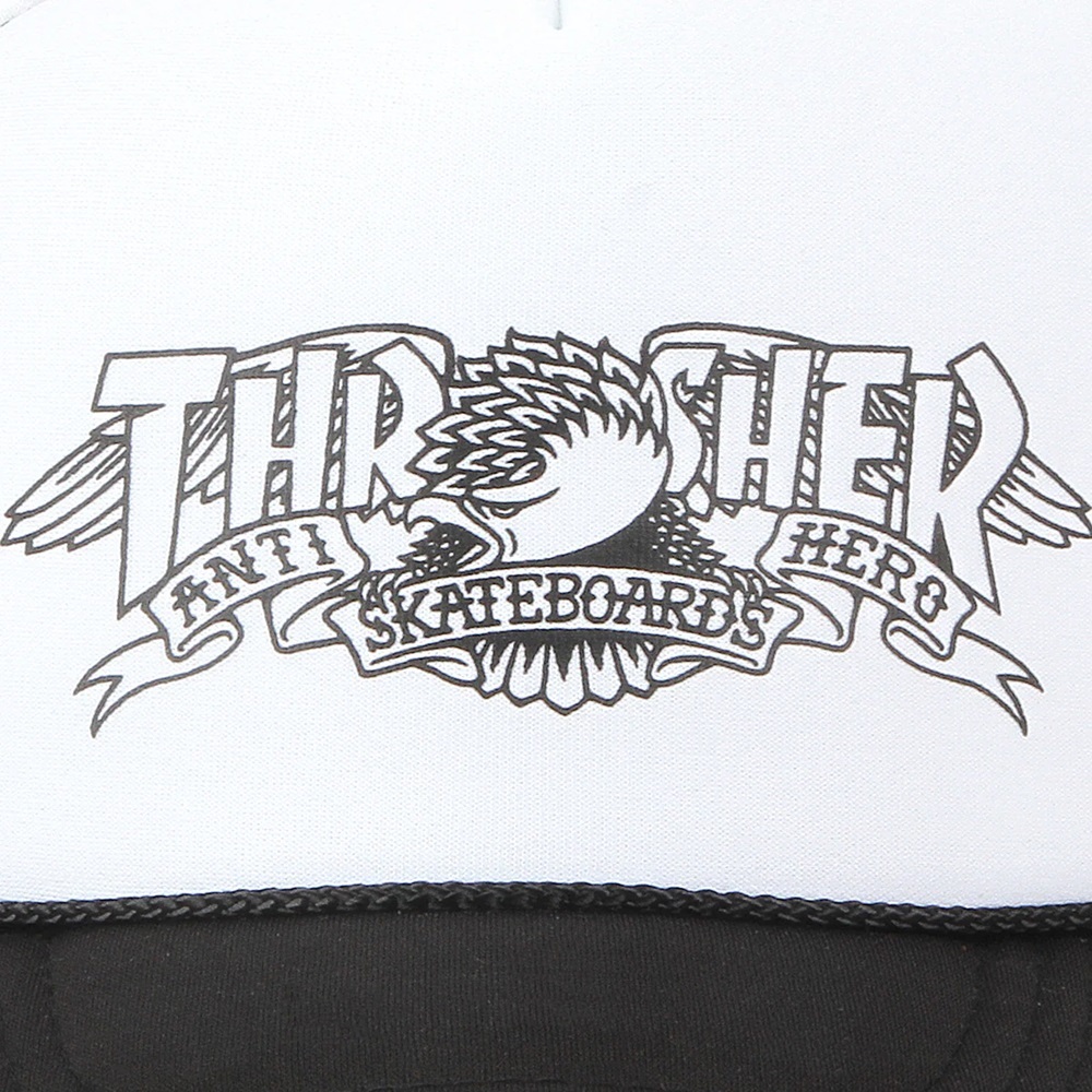 Thrasher X Antihero Mag Banner Black White Trucker Hat