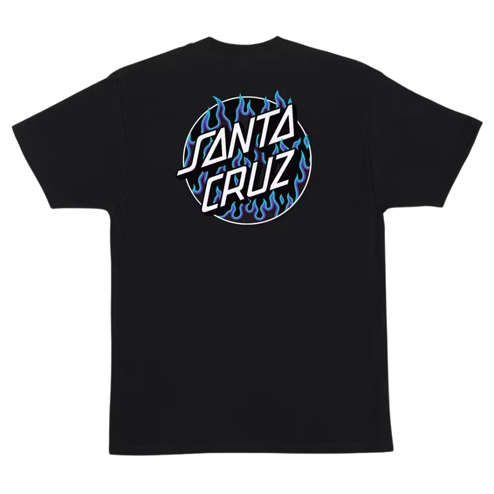 Santa Cruz X Thrasher Flame Dot Black T-Shirt [Size: M]