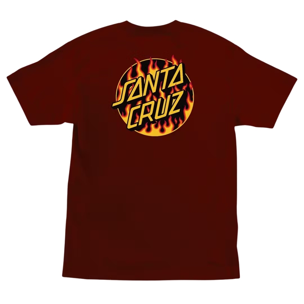 Santa Cruz X Thrasher Flame Dot Burgundy T-Shirt [Size: M]