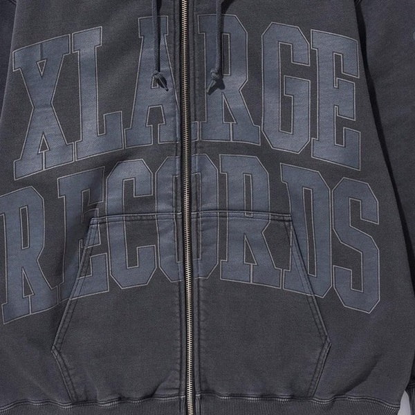 XLarge Pigment College Logo Black Zip Hoodie