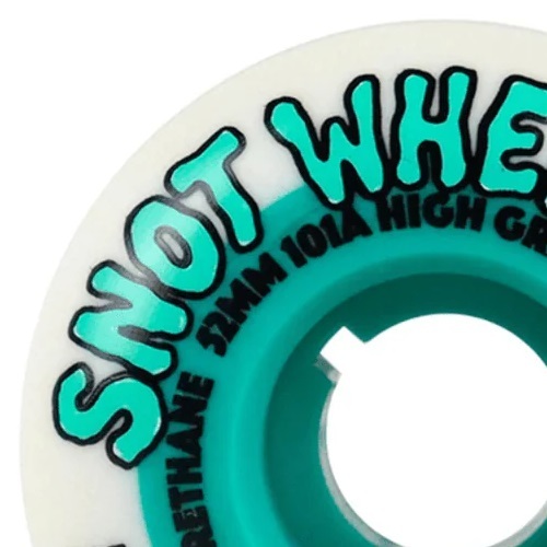 Snot Wheel Co Boogerthane White Teal 101A 52mm Skateboard Wheels