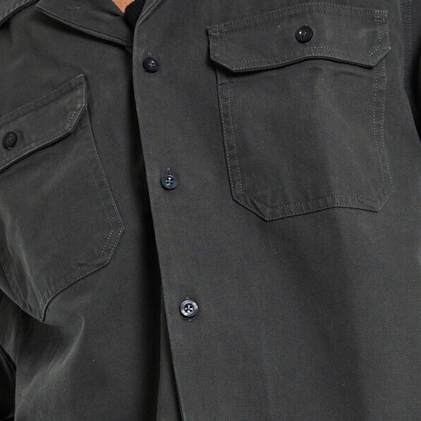 Brixton Bowery Surplus Overshirt Washed Black Button Up Shirt