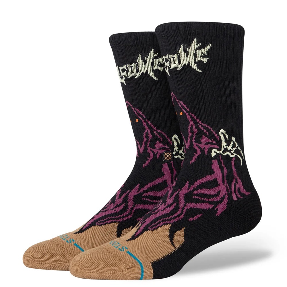 Stance Welcome Skelly Crew Black Large Mens Socks