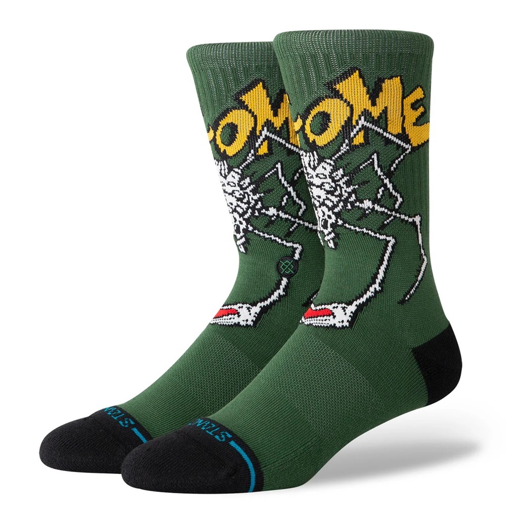 Stance Welcome Wilbur Crew Green Large Mens Socks