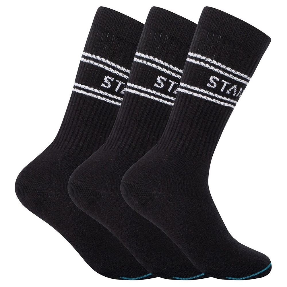 Stance Basic Crew 6 Pack Black Large Mens Socks