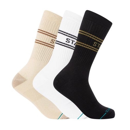 Stance Basic Crew 3 Pack Oatmeal Large Mens Socks