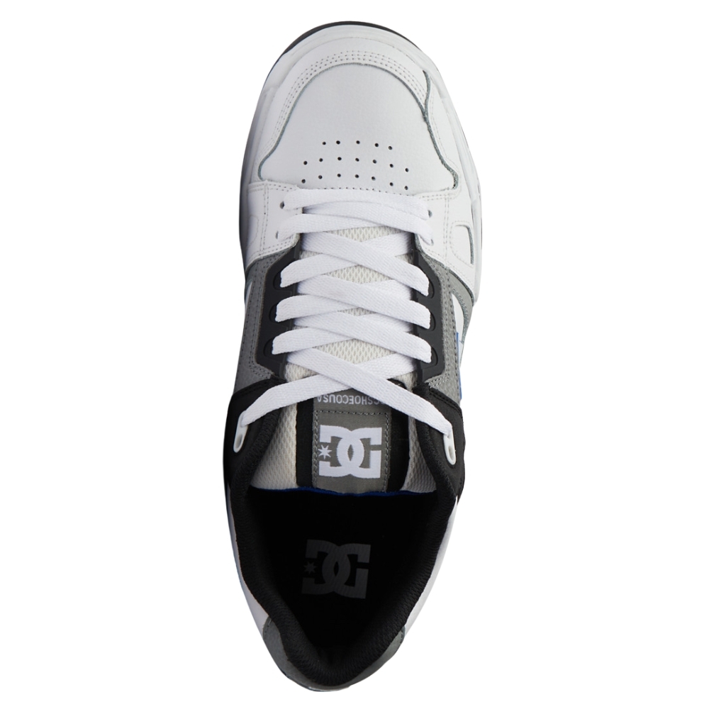 DC Stag White Grey Blue Mens Skate Shoes