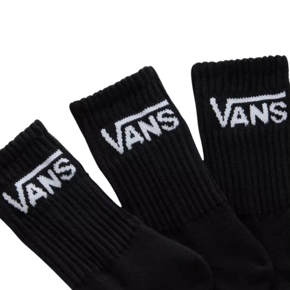 Vans Crew Black Size 10-13.5 3 Pack Youth Socks