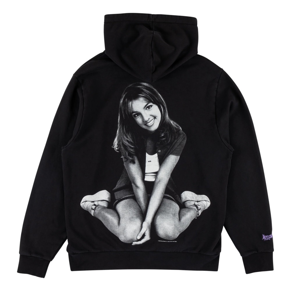 Welcome Skateboards X Britney Spears Flower Pigment Dyed Black Hoodie [Size: S]