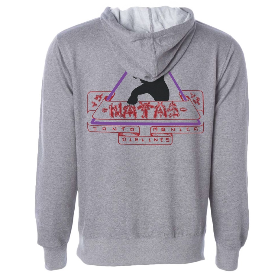 Santa Monica Airlines Natas Heather Grey Hoodie [Size: L]