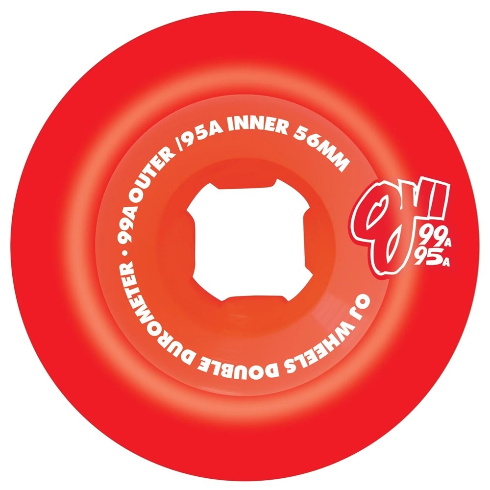 OJ Double Duro Mini Combo Red 99A/95A 56mm Skateboard Wheels