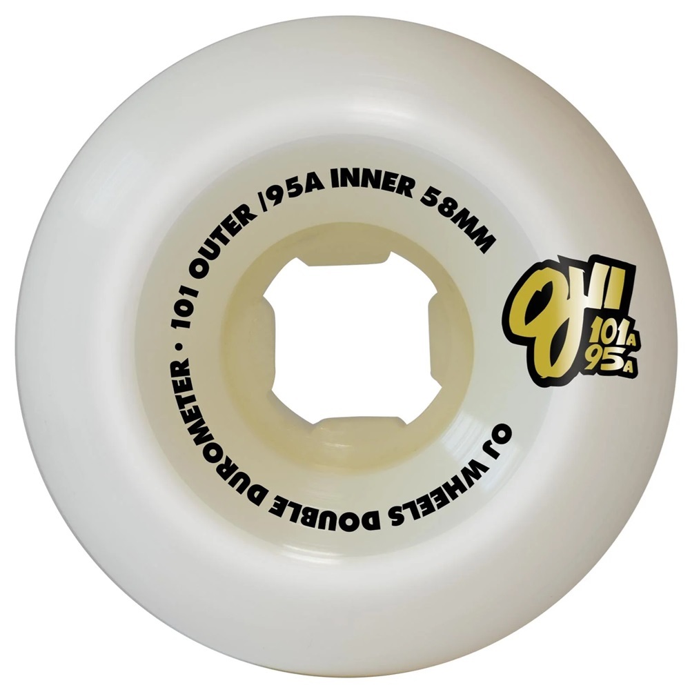 OJ Double Duro Mini Combo White 101A/95A 58mm Skateboard Wheels