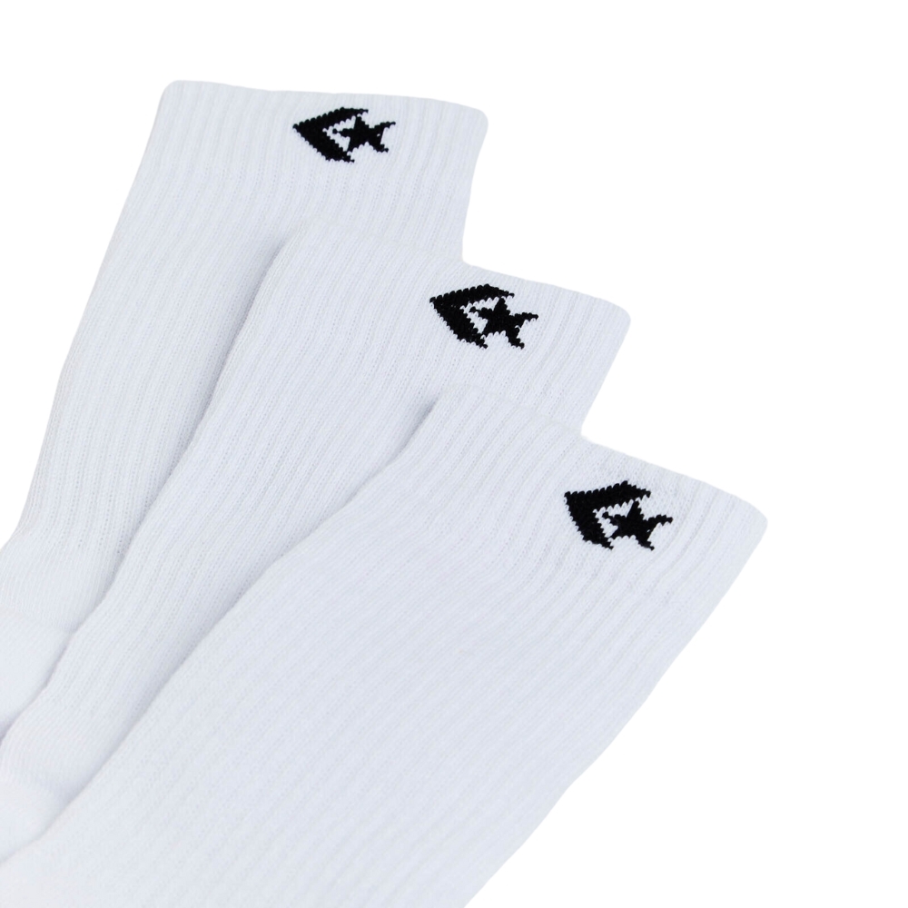 Converse Star Chevron Crew White Black Size 11-14 3 Pack Socks