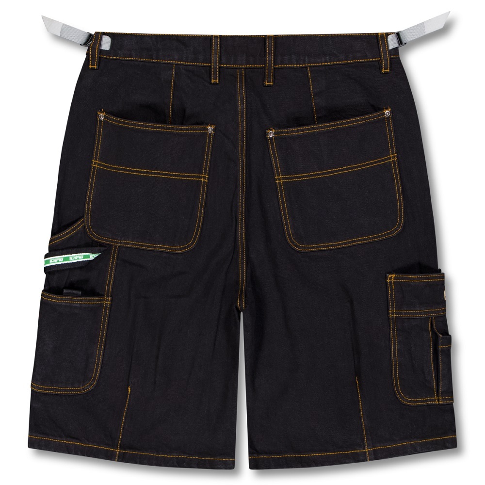 Ichpig Denim Utility Black Overdye Shorts [Size: S]